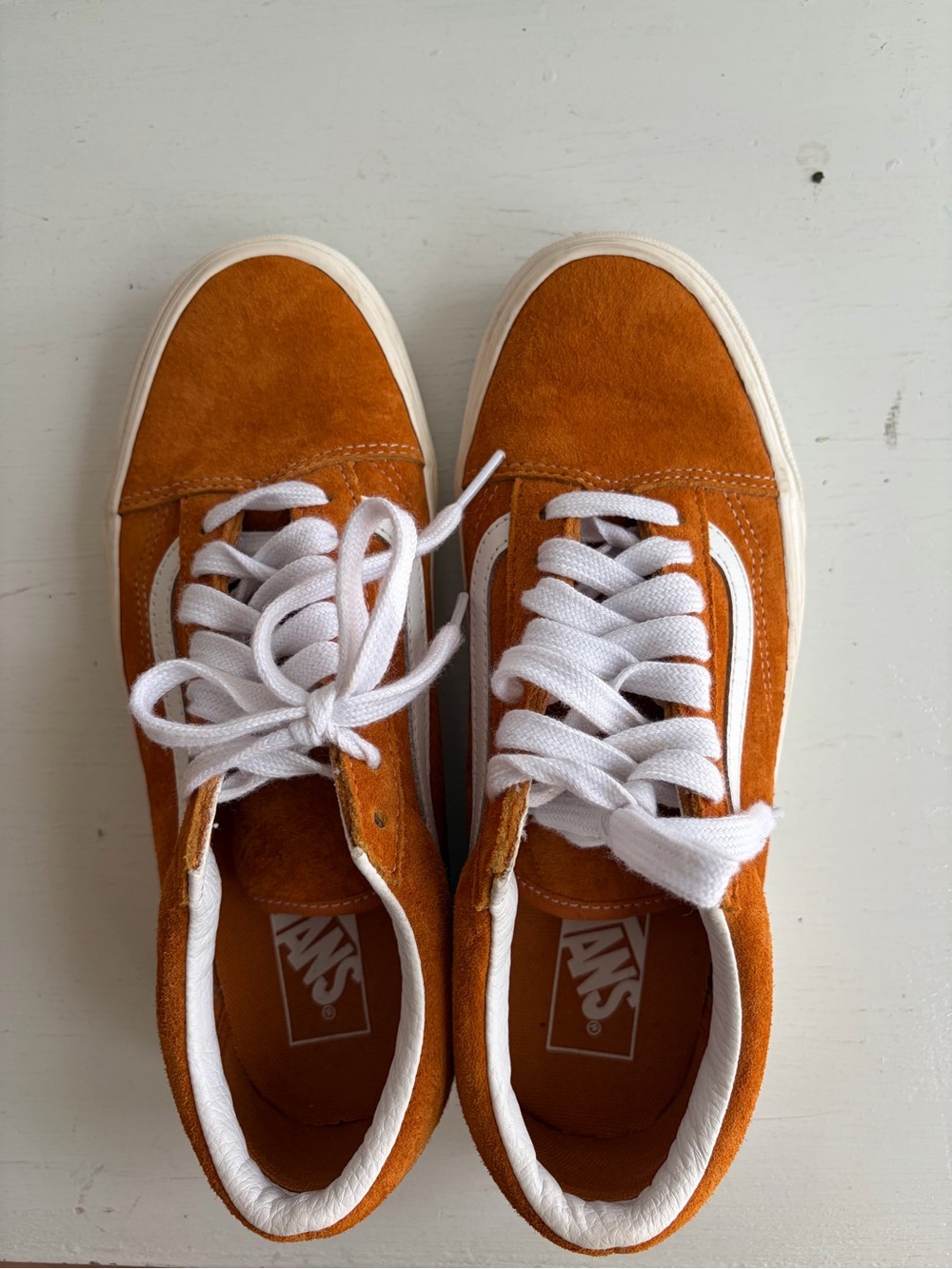 Vans Old Skool Suede & Canvas Sneakers – Orange – Men’s 7 / Women’s 8.5 - Picture 4 of 12